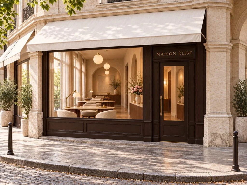 Street corner view of the atelier window