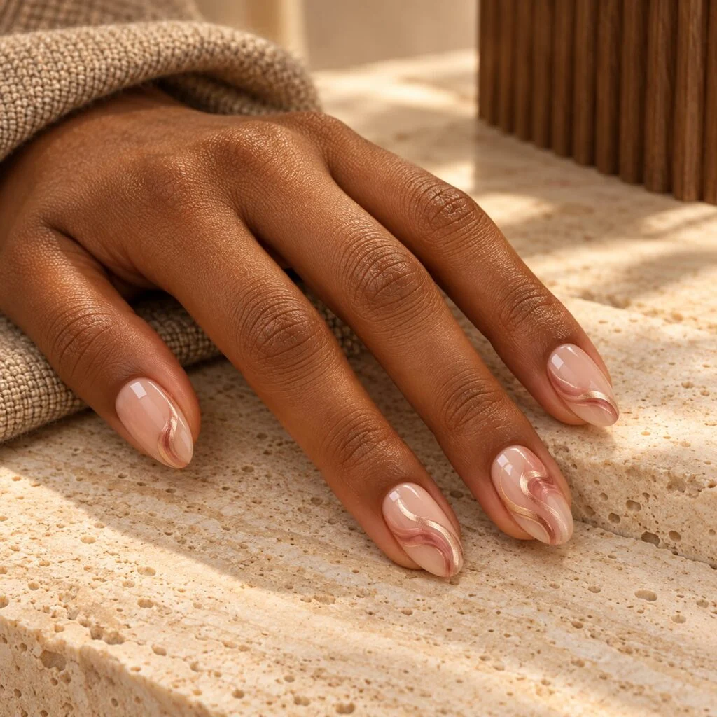 Rose & champagne swirl
