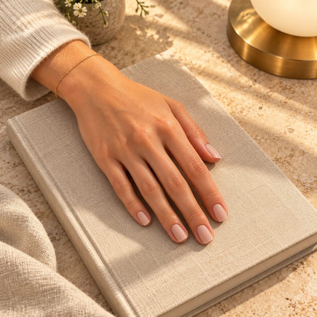 Matte nude, short square